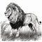 beautiful a big lion high contrast for laser engraving white background