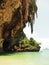 Beautiful Big stalactite Rock At Pranang Beach Krabi, Thailand