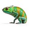 Beautiful big wild chameleon looking forward is shown in full length, Ai generated