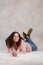 Beautiful, Biracial High School Senior with Curly Hair Smiling with Teeth