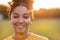 Beautiful Biracial Mixed Race African American Girl Smiling at Sunset