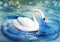 Beautiful bird white Swan elegantly