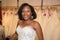 beautiful black american bride in wedding wear test