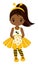 Beautiful Black Girl Wearing Bee Antenna Headband. Vector Bee Girl