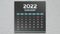 A beautiful black January page of the calendar 2022 with the marked New Yearâ€™s date