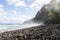 Beautiful black stone beach - waipio valley, hawaii