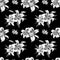 Beautiful black and white lily floral seamless pattern. Bouquet of flowers. Floral print. Marker drawing.