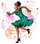 Beautiful black woman dancing