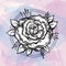 Beautiful blackwork tattoo flash. Rose flower. Hand drawn isolated vector illustration. Elegant tattoo design, dark fomance, love.