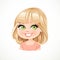 Beautiful blond girl with bob haircut with bangs portrait