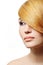 Beautiful blond woman - creativity hairstyle