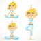 Beautiful blond woman exercising various different yoga poses