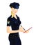 Beautiful blonde policewoman