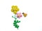 Beautiful bloom flower plasticine clay, butterfly fly, cute natural dough