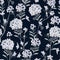 Beautiful blooming hydrangea flowers seamless pattern vector for