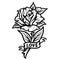 Beautiful blooming rose tattoo vintage concept