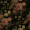 Beautiful blooming roses and garden flowers. Floral vintage seamless pattern