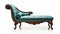 Beautiful Blue Chaise Lounge In Teal Wood - High Resolution