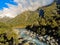 Beautiful blue Copland river, New Zealand