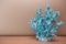 Beautiful blue coral on wooden showcase