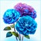 Beautiful blue dahlias on a white background. High quality photo AI generated