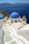 Beautiful blue domed churches at Oia, Santorini - Thira, Cyclades, Greece