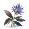 Beautiful blue flower on white background, closeup. Banner design Generative AI animal ai