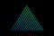 Beautiful blue holographic triangle. Triangle Hatbox. Unusual flat icon. Minimal geometry. Abstract green shell fractal on the