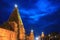 Beautiful blue hour view of Brihadeeshwara temple built by Chola Kings, Thanjavur