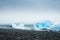 Beautiful blue icebergs on the coast of the Atlantic ocean