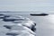 Beautiful blue landscape of cold sea and ice floe