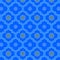 Beautiful blue monochromic decorated Moroccan seamless pattern