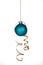 Beautiful blue ornament with ribbon