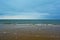 Beautiful blue sea and sandy beach, Northern Sea, Holkham beach, United Kingdom