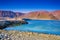 Beautiful blue seascape. Mageroya island, Norway