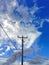 beautiful blue sky and aesthetic electricity poles