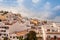 Beautiful blue sky with clouds over the Costa Tropical town of La Herradura, Granada, Spain