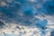 Beautiful Blue Sky with Dramatic Clouds. Nature Spectacles backgrounds