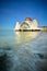 Beautiful blue sky over Malacca Straits Mosque