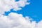 Beautiful blue sky,white cloud background. Shape independent, Elements of nature.Wonderful sky. Beautiful fluffy clouds