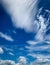 Beautiful blue sky and white clouds abstract background. Cloudscape background. Blue sky and fluffy white clouds on sunny day. B