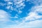 Beautiful blue sky and white clouds abstract background. Cloudscape background. Blue sky and white clouds on sunny day. Nature