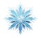 Beautiful blue snowflake isolated on white background. Winter, Christmas element. Realistic snow flake. Cut out crystal