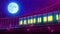 Beautiful Blue Train Under Moonlight Scene Loop