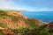 the beautiful blue waters and yellow cliff faces on the fleurieu peninsula at sellicks beach south australia on july 14 2020