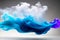 Beautiful blue and white dual tone smoke art background