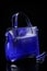 Beautiful blue women`s comfortable bag with large handles. It will look beautiful with any clothes.