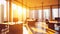 beautiful blurred background - Luminous Workspace: Panoramic Elegance in Modern Office