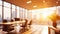 beautiful blurred background - Luminous Workspace: Panoramic Elegance in Modern Office