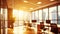 beautiful blurred background - Luminous Workspace: Panoramic Elegance in Modern Office